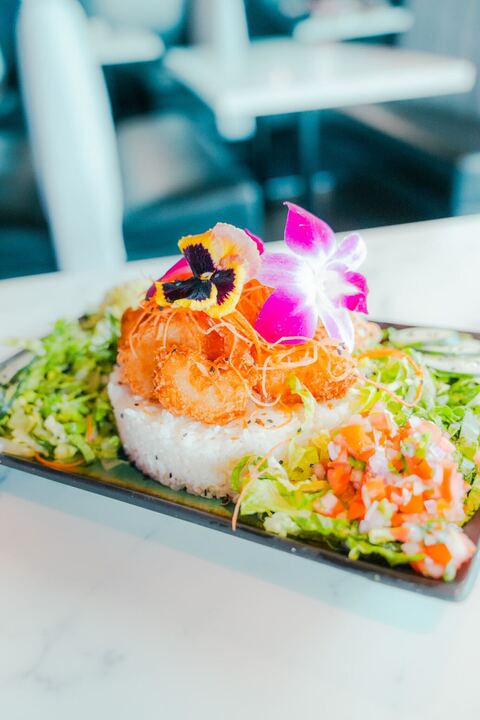 A crispy shrimp dish at Brassa Tacos & Taps